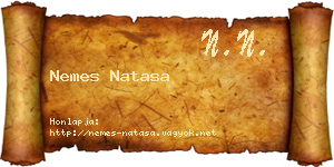 Nemes Natasa névjegykártya
